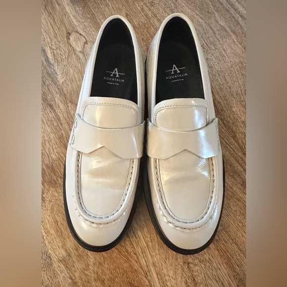 Aquatalia Maura Abrasivato Loafer in Ivory Size 6.5 - Picture 4 of 9